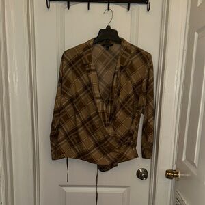 Ralph Lauren Plaid Shirt Jacket in Beige and Tan